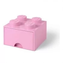 Różowy pojemnik szuflada Klocek 4 Wypustki LEGO 4005 - Pojemniki na zabawki - miniaturka - grafika 1