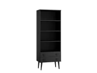 Regały - Regał drewniany Venuci 2 szuflady 79 cm czarny - miniaturka - grafika 1