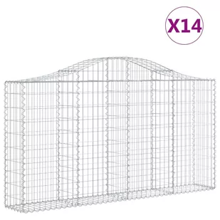 VIDAXL Kosze gabionowe, 14 szt, 200x30x100/120cm, galwanizowane żelazo - Ogrodzenia - miniaturka - grafika 3