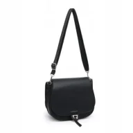 Torebki damskie - Modna Czarna Torebka Luigisanto Listonoszka Zgrabna Skóra Eko - miniaturka - grafika 1