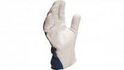 Odzież robocza - DeltaPlus Rękawice z koziej skóry strona grzbietowa z dżerseju biało-niebieskie rozmiar 10 CT402BL10 UB-003 - miniaturka - grafika 1