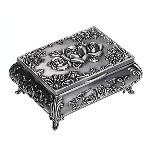 Hipiwe Vintage metalowe pudełko na biżuterię małe pudełko do przechowywania biżuterii na pierścionki kolczyki naszyjnik skarb organizer antyczna biżuteria pamiątka pudełko prezentowe etui dla kobiet