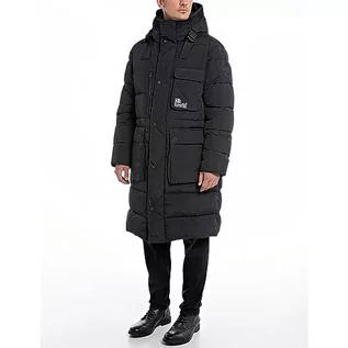 Płaszcze męskie - Replay płaszcz zimowy męski, 228 PIRATE BLACK, L - grafika 1