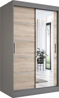 Szafy - MKPOL Szafa przesuwna MODUO COMFORT 2 120 antracyt/dąb sonoma z lustrem - miniaturka - grafika 1
