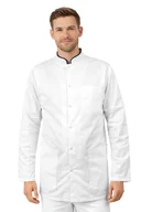 Bluzy męskie - Bluza medyczna męska ze stójką biała ze stójką granatową długi rękaw roz.3XL - miniaturka - grafika 1