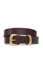 Paski - Calvin Klein Pasek Damski Sarah 2 Piece Logo Buckle Belt LV04K7012G Brązowy - miniaturka - grafika 1