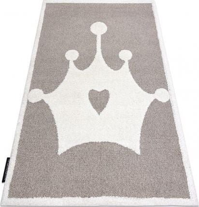 Dywany Łuszczów Dywan dziecięcy JOY Crown korona, dla dzieci - Strukturalny, dwa poziomy runa beż / krem, 120x170 cm