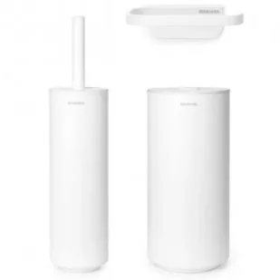 Brabantia Zestaw trzech akcesoriów toaletowych MindSet Fresh White 303920 biały - Akcesoria łazienkowe - miniaturka - grafika 1