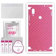 Szkła hartowane na telefon - Folia naklejka skórka strukturalna na TYŁ+BOKI do Xiaomi Redmi Note 7 -  Carbon Różowy - apgo SKINS - miniaturka - grafika 1