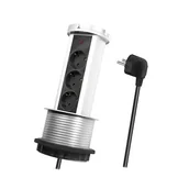 Listwy zasilające - LogiLink 3 gniazda 1.8m czarno-srebrna LPS235A - miniaturka - grafika 1