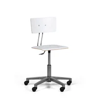 Fotele i krzesła biurowe - B2B Partner Krzesło robocze SALLY niskie na kółkach, białe 280705 - miniaturka - grafika 1