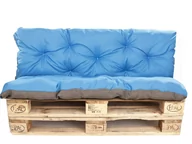 Poduszki ogrodowe - Poduszki na palety komplet , siedzisko 120 x 60 i opacie 120x60 cm, Poduszki ogrodowe na palety,  Niebieska - miniaturka - grafika 1