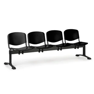 Euroseat Plastikowa ławka ISO, 4-siedziska, czarne nogi 300242 - Inne meble biurowe - miniaturka - grafika 1