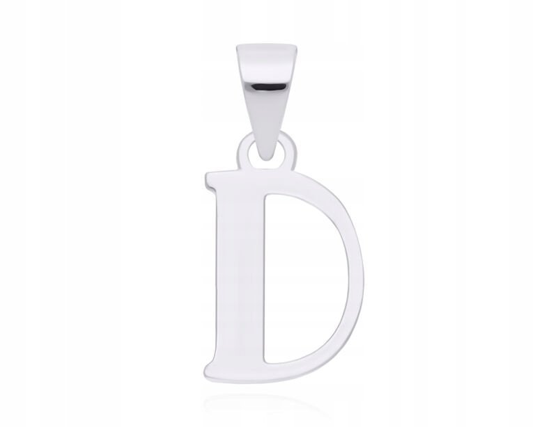 Zawieszka Srebrna Literka D Gładka Damska + Grawer pr.925 Wisiorek