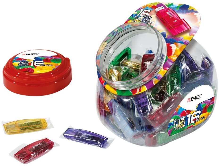Emtec USB2.0 C410 16GB Candy Jar 80 pces ECMMD16GC410JAR80