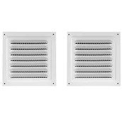 Kratki wentylacyjne - Kwadratowe kratki wentylacyjne do drzwi zewnętrznych, poddaszy i dachów, zestaw 2 szt. (białe, 165 x 165 mm) - miniaturka - grafika 1