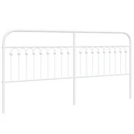 Inne meble do sypialni - vidaXL Metalowe wezgłowie, białe, 200 cm - miniaturka - grafika 1