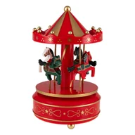 Ozdoby bożonarodzeniowe - Pozytywka karuzela z konikami 18 cm - miniaturka - grafika 1