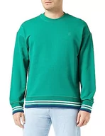 Bluzy męskie - United Colors of Benetton Męska bluza z kapturem G/C M/L 33mnu104w siateczkowa bluza z kapturem, zielona 256, L, Zielony 256, L - miniaturka - grafika 1