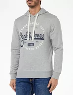 Bluzy męskie - JACK & JONES Męska bluza z kapturem, niebieski, L - miniaturka - grafika 1