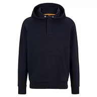 Bluzy męskie - BOSS Męska bluza z kapturem Wecollege z haftowanym logo z mieszanki bawełny, Ciemnoniebieski404, 4XL - miniaturka - grafika 1
