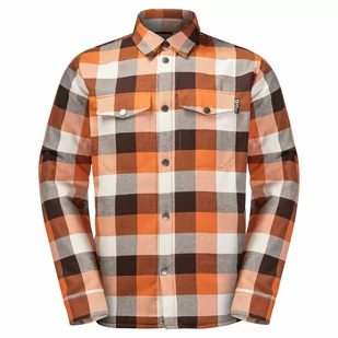 Męska koszula Jack Wolfskin FELSENWEG INS SHIRT M orange fall checks - S - Koszule męskie - miniaturka - grafika 1