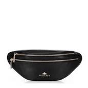 Nerki - Damska torebka nerka ze skóry czarno - złota - miniaturka - grafika 1