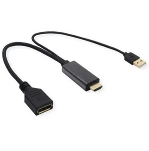 VALUE Adapter kablowy, v1.2, HDMI M - DP F Adapter AV - Złącza, przejściówki, adaptery - miniaturka - grafika 1
