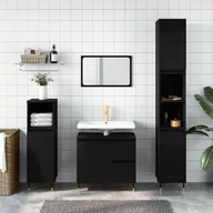 Toaletki - vidaXL Szafka łazienkowa, czarna, 65x33x60 cm, materiał drewnopochodny - miniaturka - grafika 1