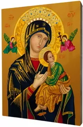 Matka Boża Nieustającej Pomocy - obraz religijny na desce lipowej - Ikony i obrazy sakralne - miniaturka - grafika 1