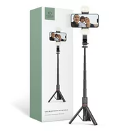 Selfie stick - TECH-PROTECT L05S WIRELESS SELFIE STICK TRIPOD & LED LIGHT BLACK - miniaturka - grafika 1