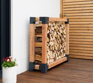Paleniska ogrodowe - Palenisko ogrodowe Westmann Westmann Stojak na drewno opałowe z drewna modrzewiowego Michel L Natura 138x40x120cm - miniaturka - grafika 1