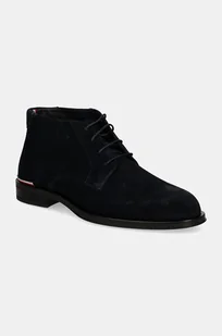 Tommy Hilfiger buty zamszowe CORE RWB HILFIGER SUEDE L BOOT męskie kolor granatowy FM0FM04805 - Botki męskie - miniaturka - grafika 1