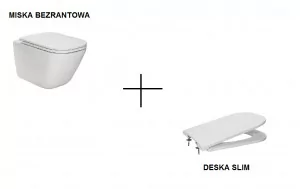 ROCA A34647L000 + A801482211 Gap Miska WC podwieszana Rimless ROCA A34647L000 + Gap Deska WC SLIM wolnoopadająca duroplast ROCA A - Miski WC - miniaturka - grafika 1