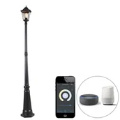 Lampy ogrodowe - QAZQA Inteligentna latarnia zewnętrzna czarna 200 cm IP44 z Wi-Fi ST64 - Havana - miniaturka - grafika 1