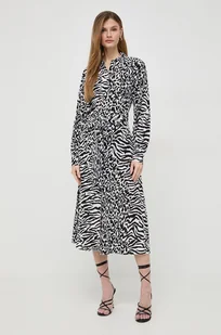 Karl Lagerfeld sukienka kolor czarny midi rozkloszowana - Sukienki - miniaturka - grafika 1