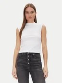 Koszulki i topy damskie - Calvin Klein Top Liquid Touch Top K20K208422 Biały Slim Fit - miniaturka - grafika 1