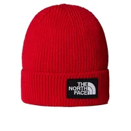 Czapki i chusty sportowe męskie - Czapka unisex The North Face Logo Box Beanie 0A8CHE6821 - czerwona - miniaturka - grafika 1