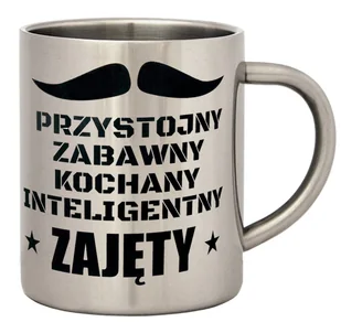 Kubek stalowy 321PREZENT Chłopak ZAJĘTY, srebrny, 260 ml - Kubki - miniaturka - grafika 1