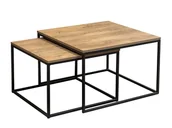 Stoły - STOLIK KAWOWY ZESTAW 2W1 LOFT DĄB LEFKAS - miniaturka - grafika 1