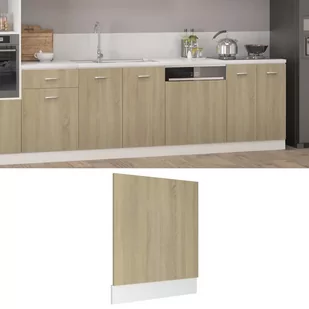 vidaXL Panel do zabudowy zmywarki, kolor dąb sonoma, 59,5x3x67 cm vidaXL - Fronty meblowe - miniaturka - grafika 1