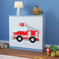 Komody dla dzieci - KocotKids Komoda do pokoju dziecięcego, babydreams, straż pożarna, 81 cm, niebieska - miniaturka - grafika 1