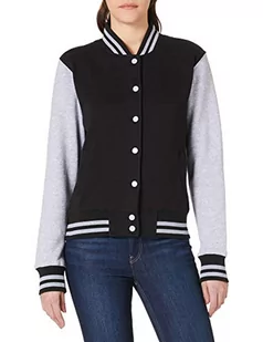 Build Your Brand Damska kurtka dresowa College Varsity, czarny/szary, XS - Kurtki damskie - miniaturka - grafika 1