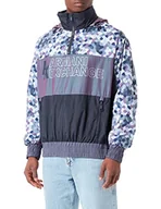 Kurtki męskie - Armani Exchange Męska kurtka z nadrukiem na całej powierzchni, Maxi Extended Front Logo, Purple Cosmo, Extra Small - miniaturka - grafika 1