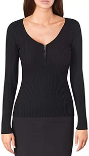 Morgan sweter z dekoltem w serek Maliko sweter damski, czarny, XL - Swetry damskie - miniaturka - grafika 1