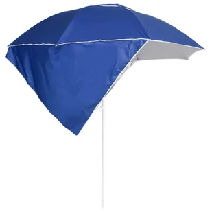 Parasol plażowy ze ściankami bocznymi, niebieski, 215 cm - Parasole ogrodowe - miniaturka - grafika 5
