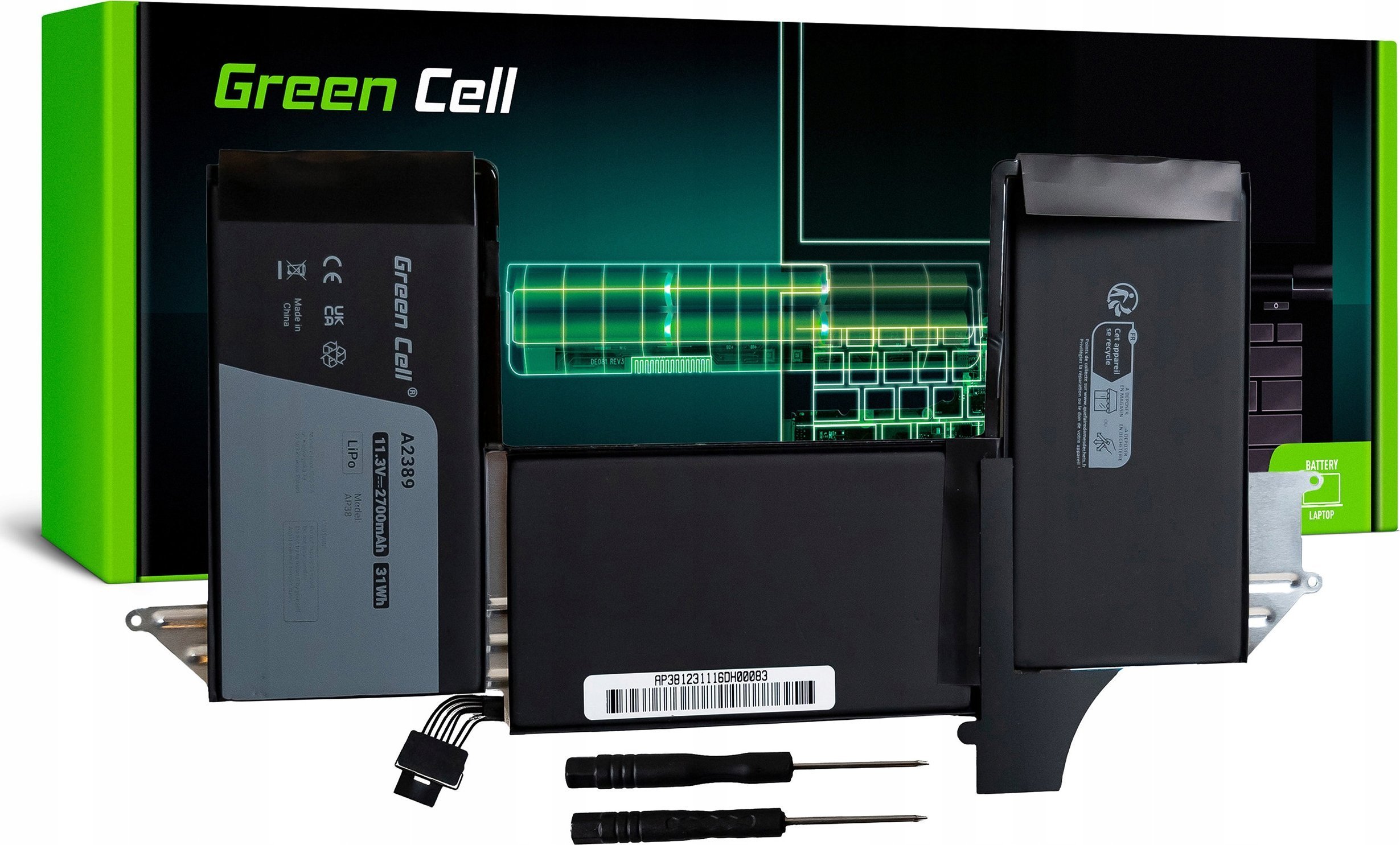 Bateria Green Cell Bateria Green Cell A2389 do Apple MacBook Air M1 13 A2337 2020 AP38