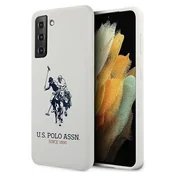 Etui i futerały do telefonów - U.s. polo assn US Polo USHCS21MSLHRWH S21+ G996 biały/white Silicone Logo - miniaturka - grafika 1