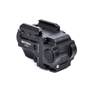 NEXTorch - Latarka na broń z laserem - 650 lm - Aluminium - Czarna - WL22R - Osprzęt do wiatrówek - miniaturka - grafika 2