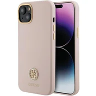 Etui i futerały do telefonów - Etui Guess GUHCP15SM4DGPP iPhone 15 jasnoróżowy/pink hardcase Silicone Logo Strass 4G - miniaturka - grafika 1